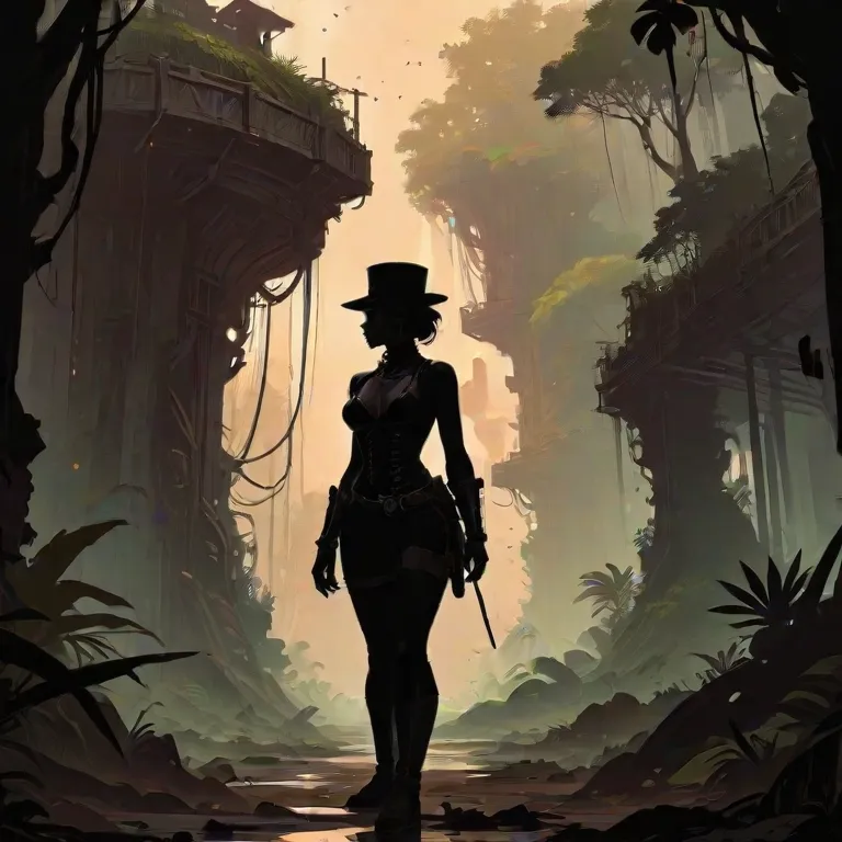 Rapiers and ruins comic book art. pulp art style. steampunk art.